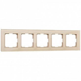 W0051111 Рамка на 5 постов Favorit, шампань,стекло Werkel, 4690389160134