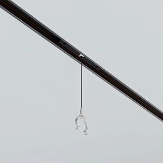 Коннектор с тросовым подвесом Tau в шинопровод Gravity, черный 13*2*-200 см, *Maytoni Technical  TRA101SWT-2BB, Серебро