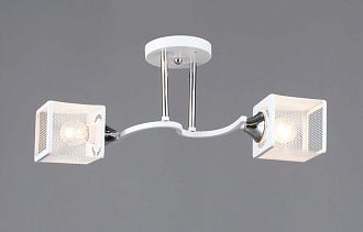 Люстра L510 x W165 x H195, мм, 2*40W (80W), WT+CH (Белый+Хром) Rilon 6398/2 WT+CR