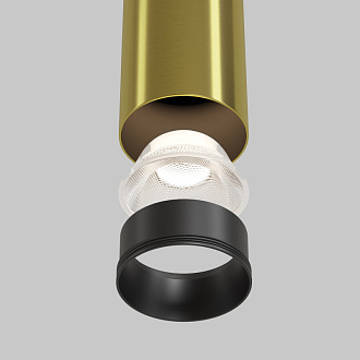 Подвесной светильник 5,2*5,2*30 см, LED, 12W, 4000К, Maytoni Technical FOCUS LED P072PL-L12W4K-BS латунный