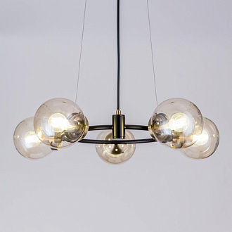 Люстра подвесная Citilux Планета CL105155 Венге+Бронза, диаметр 56 см.