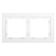 Рамка стеклянная Voltum S70 на 2 поста, белый,матовый,стекло Стекло/пластик матовая VLS110202