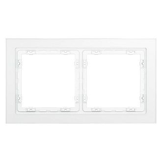 Рамка стеклянная Voltum S70 на 2 поста, белый,матовый,стекло Стекло/пластик матовая VLS110202