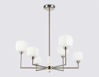 Люстра на штанге с мрамором **30-68 см, 6*G9*40W, K, Ambrella Light High Light LH53001, сатин
