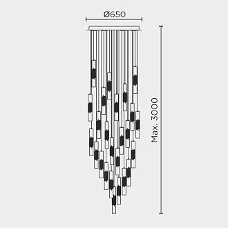 Подвесная люстра **300 см, LED 160W, 4000K, Хром MODELUX ML.88987.28 CR