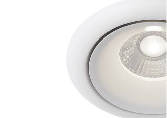Встраиваемый светильник 10 см, 8W, 3000К, белый, теплый свет, Maytoni Zoom DL031-2-L8W, светодиодный