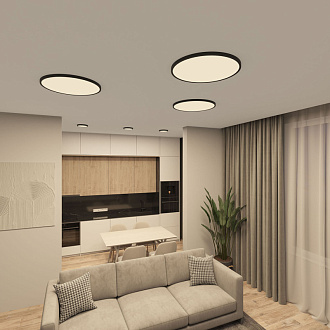 Накладной светильник 40*2,5 см, 36W, 3000-6000К, Denkirs THIN DK6522-BK черный
