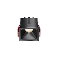 Встраиваемый светильник 6,5*6,5-5,2 см, LED*10W, 4000K, Maytoni Alfa LED 50° DL043-01-10W4K-SQ-B-1, Черный, вр 5,5*5,5 см