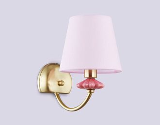 Бра с абажуром и декором из керамики 24*15*24- см, 1*E14*40W, K, Ambrella Light High Light LH75027, золото