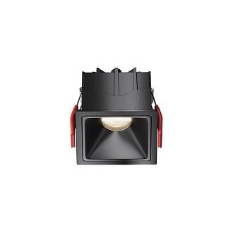 Встраиваемый светильник 6,5*6,5-5,2 см, LED*10W, 4000K, Maytoni Alfa LED 50° DL043-01-10W4K-SQ-B-1, Черный, вр 5,5*5,5 см