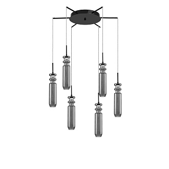Люстра Ø600 x H1500, мм, 6*4W (24W), SG  (Дымчато-серый) NewRgy 9426AP/6 SG