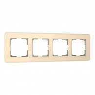 W0042443 Рамка на 4 поста Elite, айвори, стекло Werkel, 4690389180811