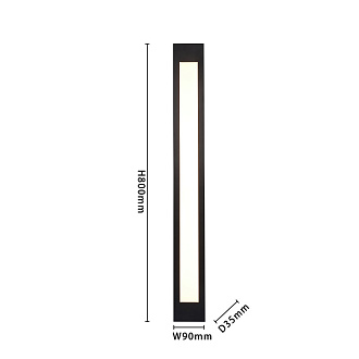 Бра Favourite Meridiem 4004-2W, D35*W90*H800, каркас черного цвета, рассеиватель из белого акрила, возможность вертикального и горизонтального монтажа