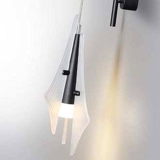 Бра 17,5*12,5*26,6-45 см, 1*LED*6W, 3000K, Odeon Light Afalina 5442/6WLA, черный