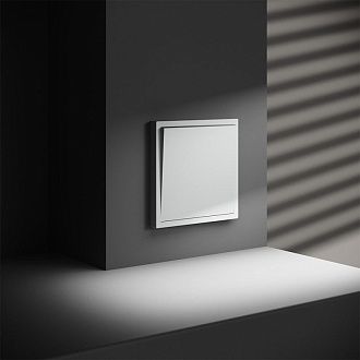 Перекрестный переключатель встраиваемый Voltum S70 одноклавишный 10А, белый матовый пластик Soft touch VLS010502