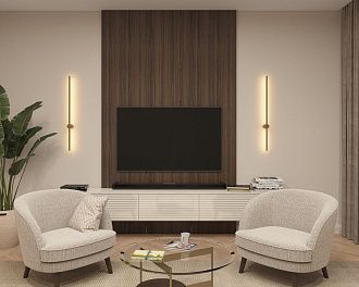 Бра 100 см, 12W, 3000K, Denkirs DK5014-SG, золото