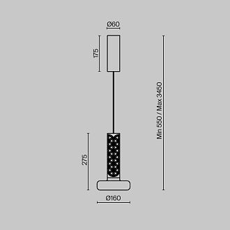 Подвесной светильник *16*55-345 см, *LED*15W, 3000K, Maytoni Esoteric MOD514PL-L15W3K, Белый