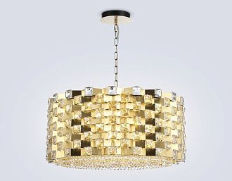 Подвесная люстра с хрусталем **32-120 см, 18*E14*40W, K, Ambrella Light High Light LH41009, латунь