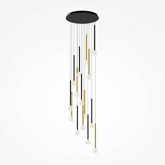 Каскадная люстра 60*60*360 см, LED*51W, 3000K, Maytoni Bubble Dream MOD383PL-L40BBS3K, черный
