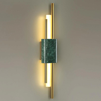 Светодиодный светильник 60 см, 10W, 3000K, Odeon Light MARMI 4360/10WL, золото-изумрудный мрамор