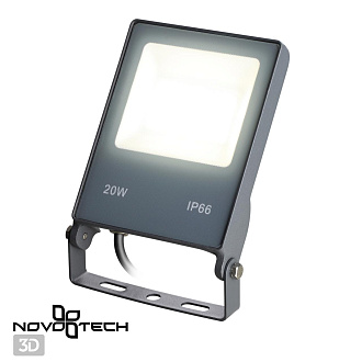 Прожектор светодиодный Novotech Armin 358577, 20W LED, 4000K, темно-серый