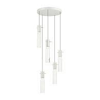 Люстра каскадная 40*40*150 см, 5 LED*5W, 3000 К, Odeon Light Scrow, белый 5058/25LB
