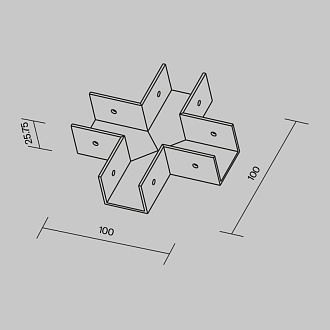 Коннектор X-образный для профиля Maytoni Elasity O-TR001-CC, черный