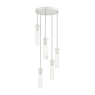 Люстра каскадная 40*40*150 см, 5 LED*5W, 3000 К, Odeon Light Scrow, белый 5058/25LB