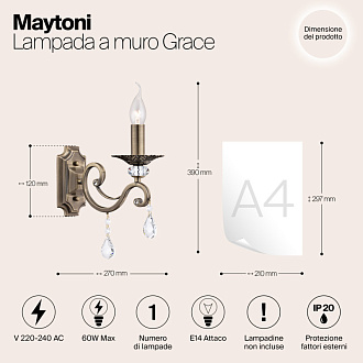 Бра Maytoni RC247-WL-01-R Бронза