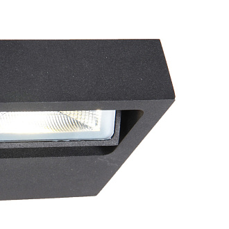 Уличный светильник Favourite Trendy 3033-1W, D109*W120*H36, каркас черного цвета, поворотный плафон со стеклянным отражателем, IP65