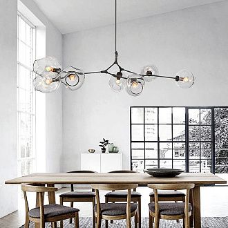 Люстра на штанге Адель Branching Bubble Chandelier L11 Black Amber 185*185*110 см, 11*E27*60W, ImperiumLoft 40,14, Чёрный