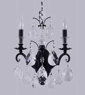 Бра 30*21 см, Crystal Lux MAGNIFICO AP2 BLACK/TRANSPARENT Черный