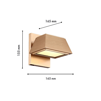 Светильник настенный 16,5*16,5*15,5 см, 15W, Favourite Trapezium 4301-1W Матовое золото