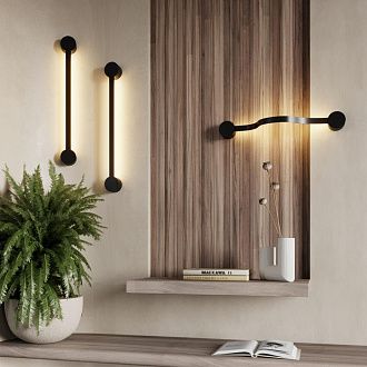 Бра 6*85*10*85 см, 1 LED*12W, 3000 К, Odeon Light Stich, черный 6667/12WL