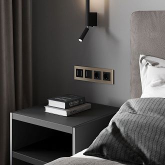 W0043111 Рамка на 4 поста Senso, шампань, стекло soft-touch Werkel, 4690389200502