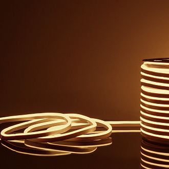 Светодиодный гибкий неон Гибкий неон 220V 9,6W 120Led 2835 IP67 односторонний теплый белый, 50 м Elektrostandard