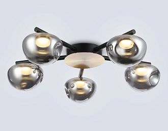 Потолочный светодиодный светильник **18- см, **W, 3000K, Ambrella Light High Light LH12009, черный, золото