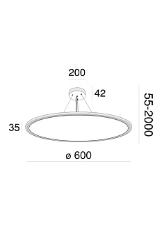 Светильник 60 см, 54W, 4000K Maytoni Cosmos MOD057PL-L54W4K, белый