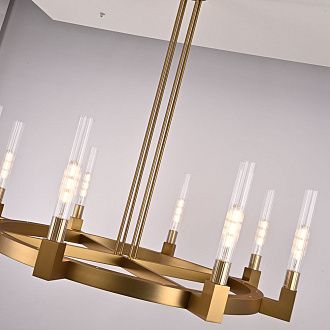 Люстра на штанге CANELLE Round Chandelier 8 Modern Brass 121*21*21 см, 8*E27*60W, ImperiumLoft 40.1550, Латунь