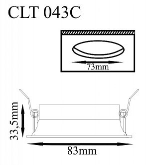 Светильник встроенный 8 см, Crystal Lux CLT 043C WH Белый, вр 8,1 см