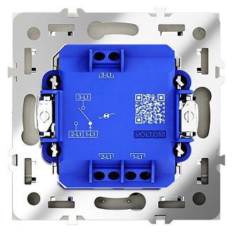 Проходной переключатель встраиваемый Voltum S70 одноклавишный с подсветкой 10А, сталь пластик Soft touch VLS010405