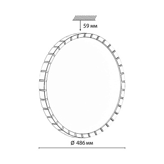 Cветильник 48,6*5,9 см, LED 70W, 3000-6000 К, IP43, белый/золотой, пластик Sonex Atabi Gold, 7648/EL