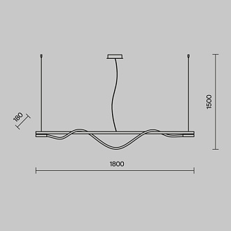 Светодиодный светильник 180 см, 21W, 3000K, Maytoni MOD166PL-L20G3K, золото