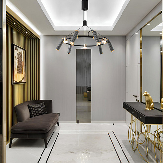 Светильник 80 см, 27W, 3000K, Crystal Lux EXTRA SP9, черный-золото