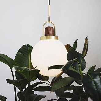 Подвесной светильник Arc Globe Шар D20 20*20*20 см, 1*E27*60W, ImperiumLoft 101295-26, Латунь, Дерево