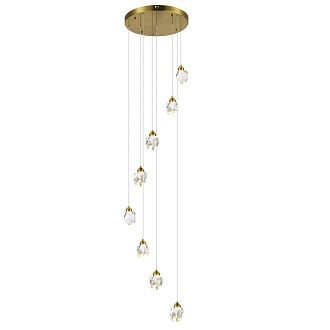 Подвес 50*50*300 см, 8*LED*3W, 3000K Gerhort G52167/8GD CL, Золото