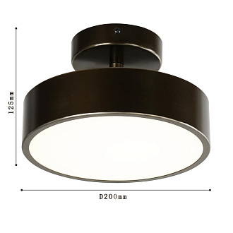 Потолочный светильник F-Promo Atma 3060-2P, D200*H125, накладной светильник, каркас коричневого цвета, рассеиватель из белого акрила, угол поворота до 45°