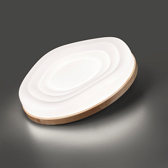 Cветильник 38,8*7,5 см, LED 48W, 3000-6000 К, IP43, белый/натуральное дерево, пластик Sonex Fass Wood, 7674/DL