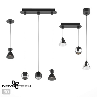 Подвесной светильник Novotech Compo 358389, 10W LED, 4000K, хром-черный