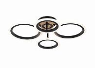 Люстра L470 x W370 x H110, мм, 60W 3000-6500K, BLACK (Черный) Rilon 3308/2+2 BLACK+WOOD